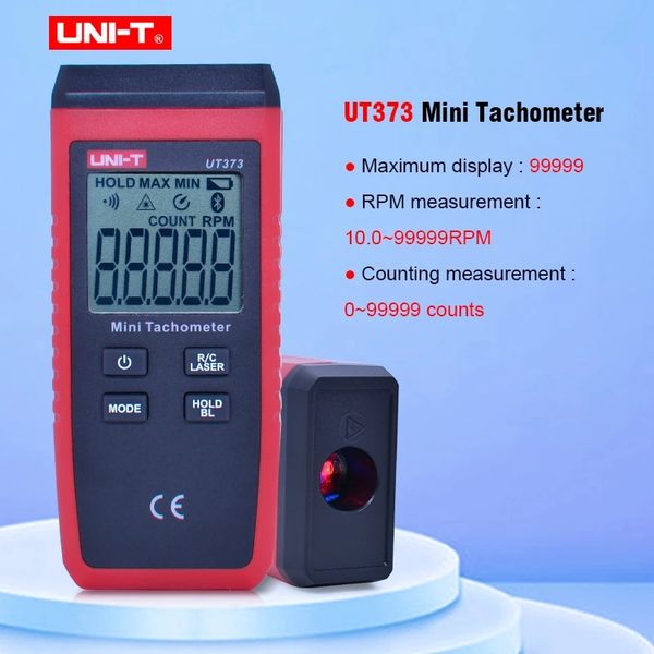 UNI-T UT373 MINI TACOMENTO DE TACOMENTO DIGITAL DIGITAL Tacômetro sem contato Faixa de medição 10-99999rpm odômetro de tacômetro km/h luz de fundo