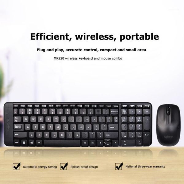 

220 2.4ghz wireless keyboard 1000dpi optical mouse combos set1
