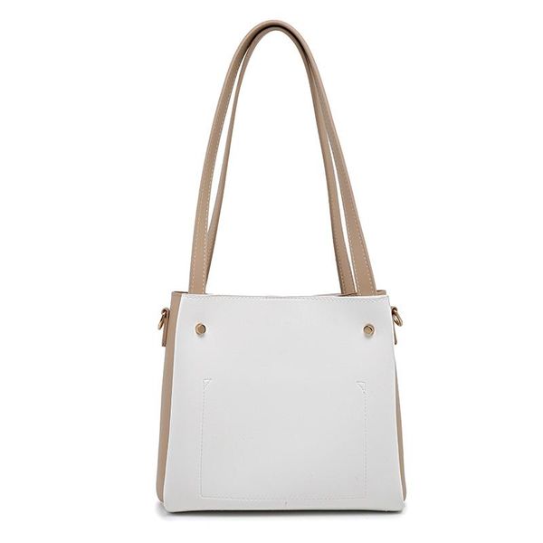 

women handbag pu leather composite bag spliced collision color designer lady shoulder bag bucket