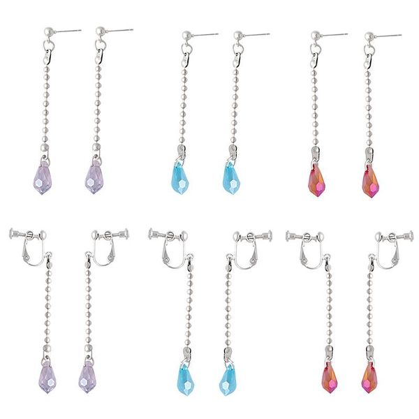 

dangle & chandelier Ã kurapika the same earrings temperament wild long ear clip riman cosplay water drop pin jewelry gift, Silver