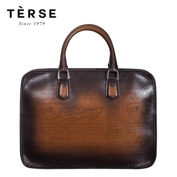 

terse_oem odm service handmade briefcase mens formal handbag leather vintage 4 colors fashion tota bag for man custom 9325