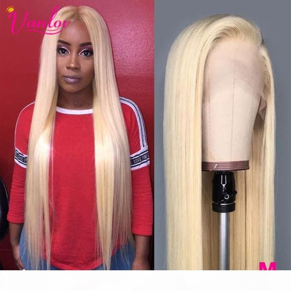 

613 blonde glueless lace front human hair wigs peruvian straight wig 150 density 13x4 lace front wig remy human hair wigs, Black;brown