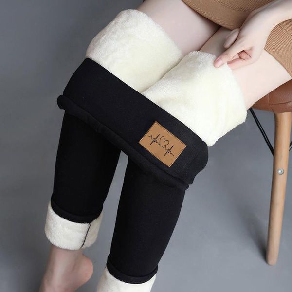 

women's pants & capris winter leggings for women warm plus size leggins solid color velvet high waist stretchy drop, Black;blue