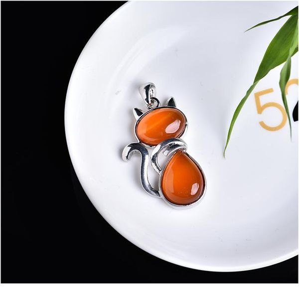 

1pc delicate new fashion crystal cat pendant rose quartz amethyst quartz crystal repair healing crystal party jewelry qylirq, Black