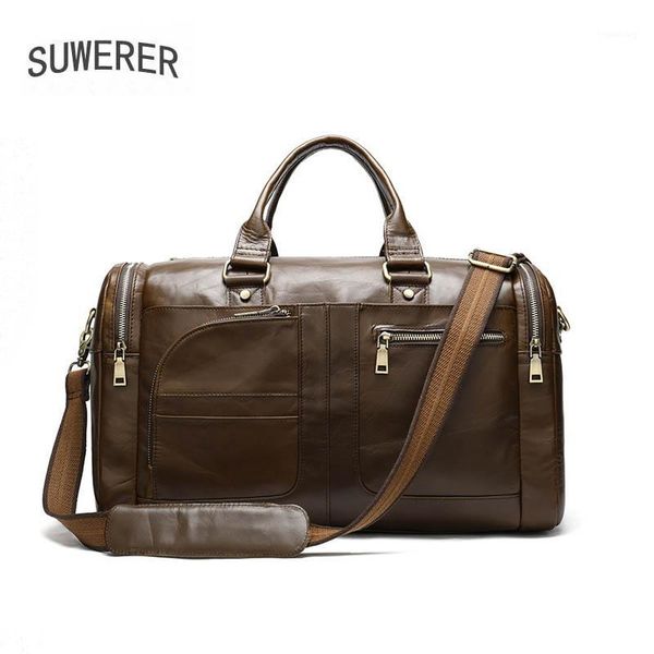 

duffel bags suwerer genuine leather men bag large capacity men's travel retro portable shoulder1