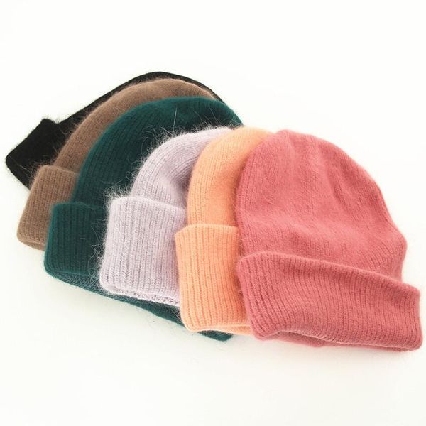 

beanies zhenpei029 winter 100% fur knitted cap women casual thick warm hat skullies curled ski skullcap gorro