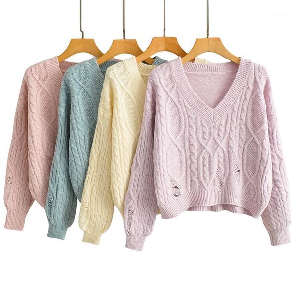 

women elegant autumn oversized sweater long sleeve v-neck knitted pullover female jumper cashmere new1, White;black