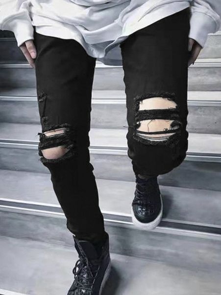

men ripped skinny jeans 03re#, Blue