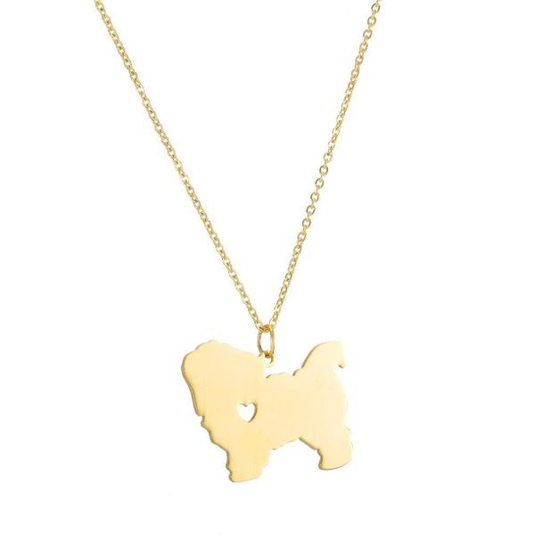 

ювелирные изделия кулона skqir дизайн смазливого очаровательного ожерелье мальтийского сердце собаки pet мода для женщин гравировки животных, Silver