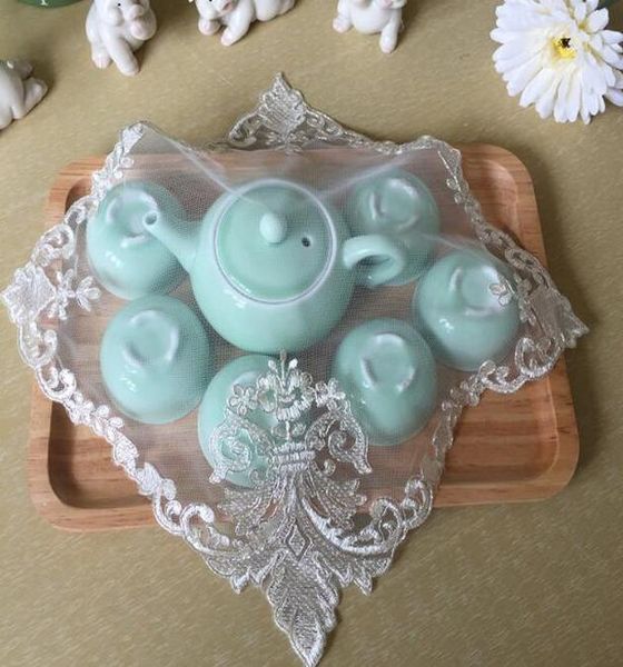 

modern lace embroidery placemat cup coaster mug kitchen christmas drink table place mat cloth dining tea coffee doily dish pad h wmtkqo