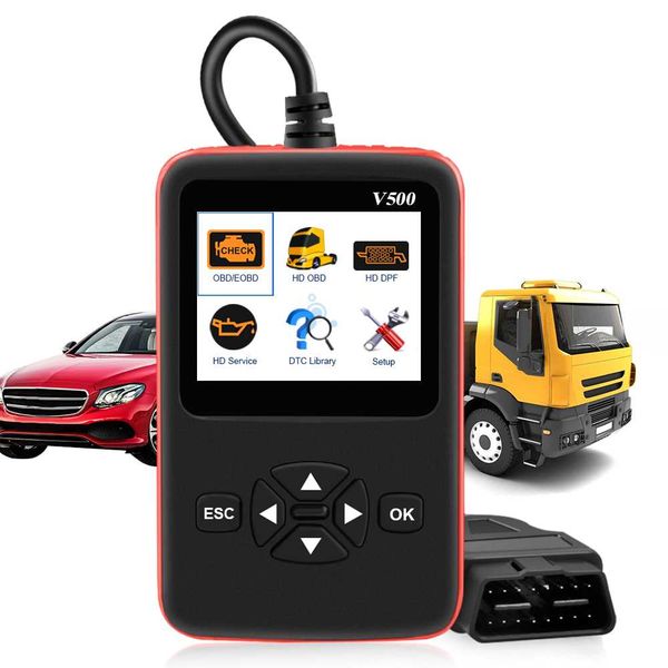 

car/truck scanner v500 obd2 diagnostic tool code reader for car heavy duty truck v500 diagnostic scanner