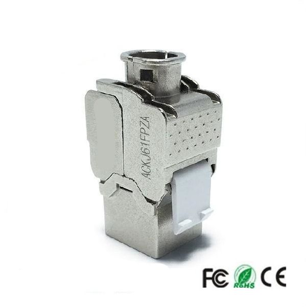 Freeshipping 12 pz/lotto RJ45 keystone Cat6 schermato FTP in lega di zinco modulo Keystone Jack adattatore connettore di rete