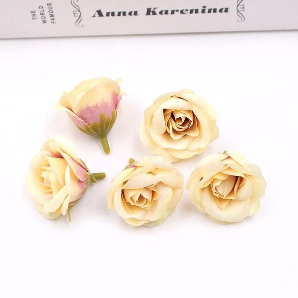 

10pcs/lot silk rose artificial flower head for wedding party home decoration diy handcraft wreath gift fake flower acc jllwst