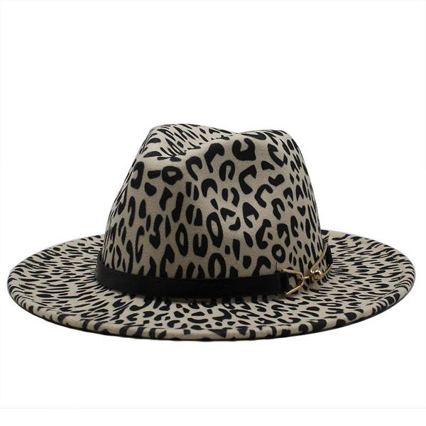 

wide brim hats womens ladies leopard print wool felt jazz fedora fashion women trilby flat panama gambler hat carnival cap, Blue;gray