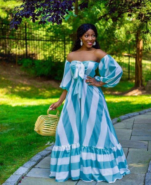 

multi color panelled women clothing plus size womens maxi dresses slash neck breast wrapping loose striped dress, Black;gray