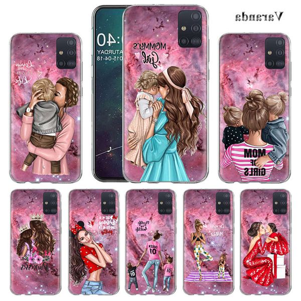 

3ew2qgirl baby super mom woman tpu case for samsung galaxy a51 a71 5g m51 m30s a41 a31 a21s a11 m31 m21 m40 shell phone coque cas