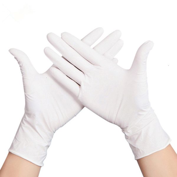 

l nitrile white s m color disposable size protective cleaning gloves dhl ing