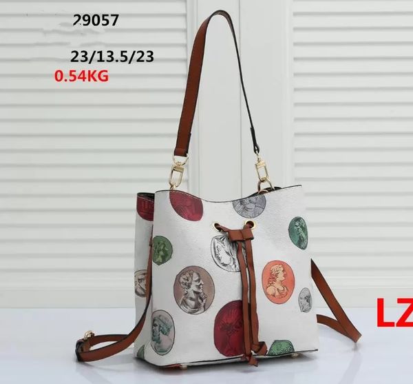 

hh neonoe bucket bag fashion leather shoulder bags women famous drawstring tote handbags flower printing crossbody purse
