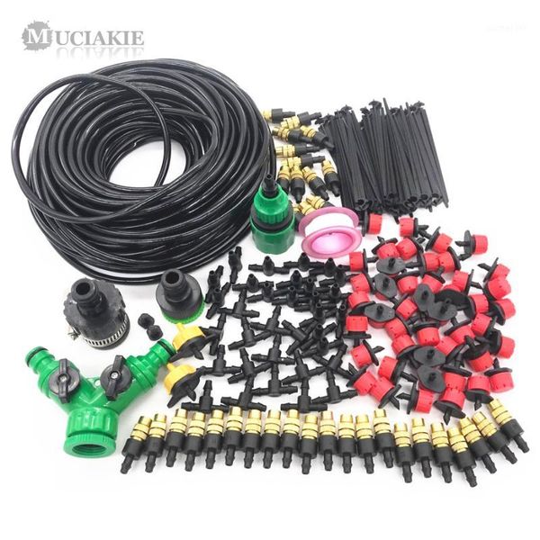 

muciakie 10m 15m 20m 25m 30m garden watering irrigation system watering kit with pvc hose misting sprinkler dripper tee adaptor1