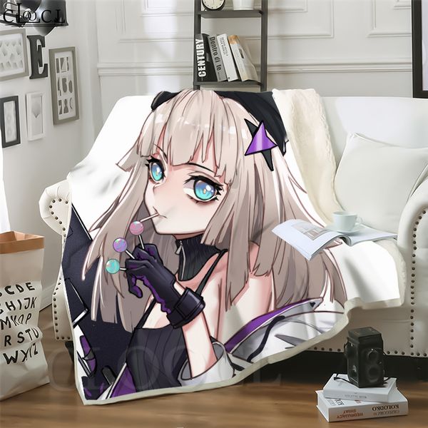 

cloocl anime ahegao blushing girl 3d print harajuku air conditioning blanket sofa teens bedding throw blankets plush quilt