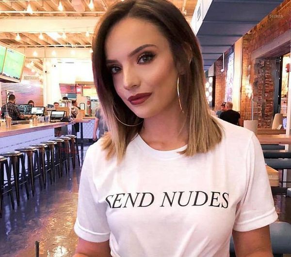 

send nudes women tshirt cotton casual funny t shirt for lady yong girl tee hipster tumblr ins drop ship s-501, White