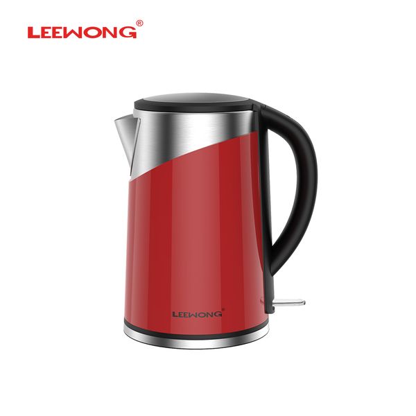 

leewong 1.8l electric kettle stainless water boil kitchen home teapot red