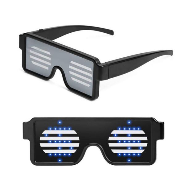 

8 modes glasses glowing novelty festival sunglasses led light party decoration eyewear luminous props