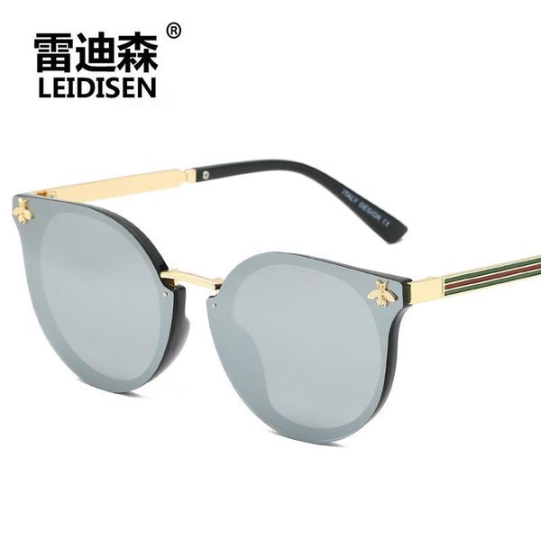 

sunglasses leidisen 2021 vintage fashion luxury cat eye women bee brand designer sun glasses for female uv400, White;black