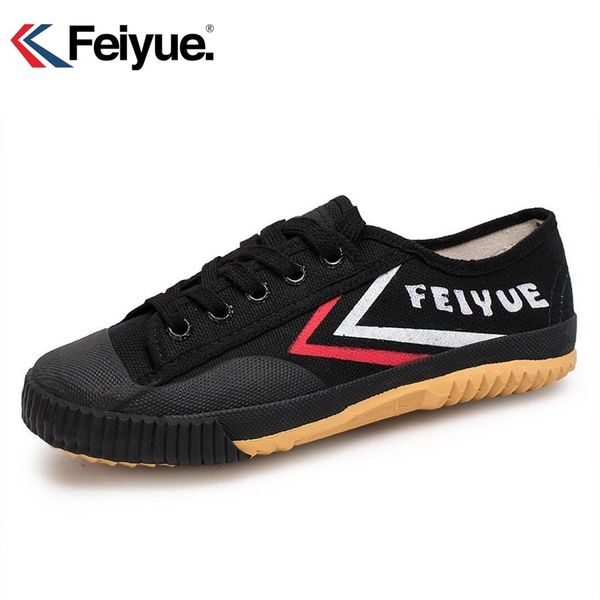 

feiyue original rubber vintage classical martial arts taichi taekwondo kungfu soft comfortable sneakers men shoes, Black
