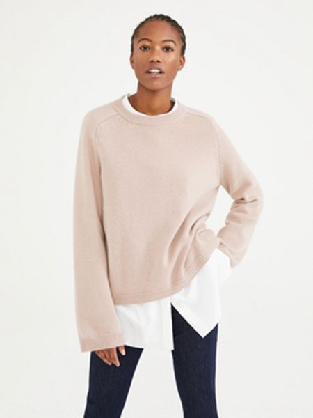 

family 20 autumn winter new women's wear basic wool cashmere round neck knitted pullover wool sweater woolpullover solid color three, White;black
