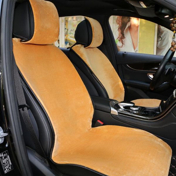 

1 piece short plush car seat cover front winter artificial wool automobile seat cushion comfortable warm auto cloak pad
