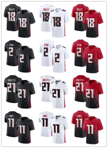 

men women youth atlanta 11 julio jones jersey 21 todd gurley 2 matt ryan ii 18 calvin ridley football jerseys black red white