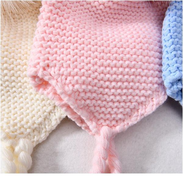 

children baby real raccoon fur pompom beanie hat warm winter hat cap knitted earflap natural fur ball hat for kids jllyex