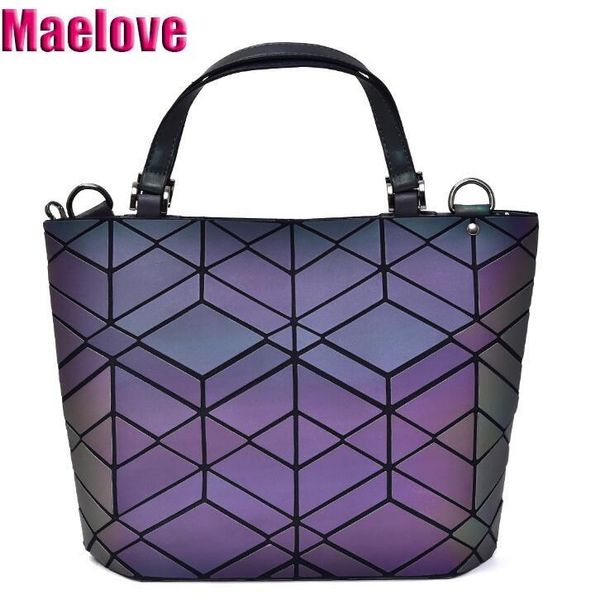 

new maelove luminous мешок мода геометрическая сумки tote алмазные ватные мешки плеча laser plain складной тотализатор голограмма мешок