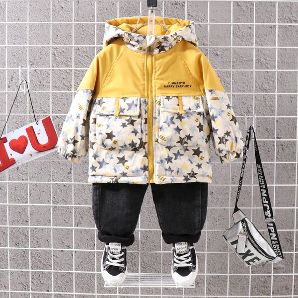 

8clothes boy's coat thickened foreign style winter 2020 new baby jacket children's down and cotton padded 9, Blue;gray
