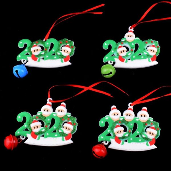 

2020 merry christmas gift pendant pvc mask family reunion santa claus christmas wall hanging bell decoration wall sticker ing