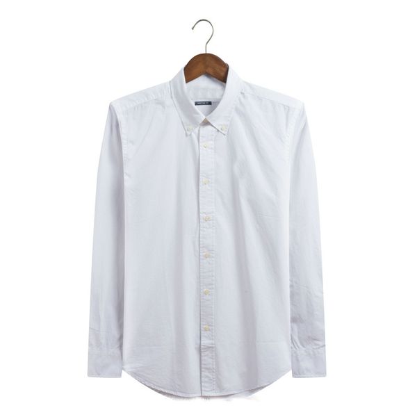 

wholesale new autumn and winter men's long sleeve 100% cotton shirt men's no pocket casual fashion shirt social brand clothing 5 c, White;black