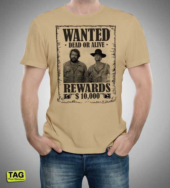 

sport new 2019 summer fashion t-shirt bud spencer terence hill wanted lo chimavano trinity epic movie tee shirt