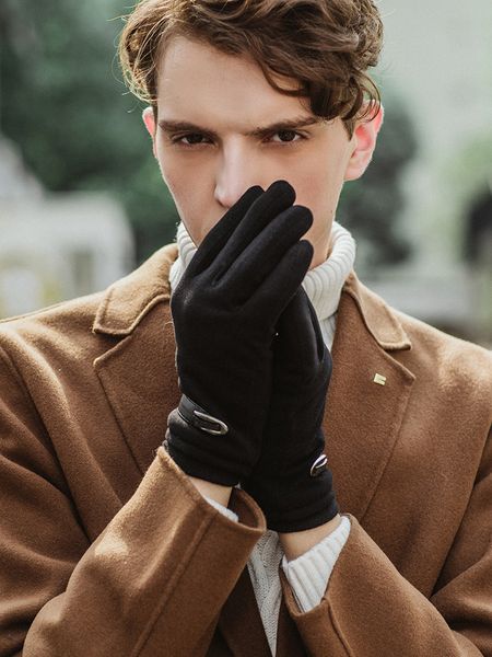 

semir men' winter velvet thickening cycling cold insulation touch screen electric motorcycle riding gloves, Blue;gray