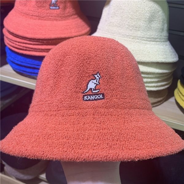 

mtgu sunscreen quality kangol foldable bucket hat women high sun classic kangaroo letter beach hat headwear fisherman cap fashion bel, Brown;gray