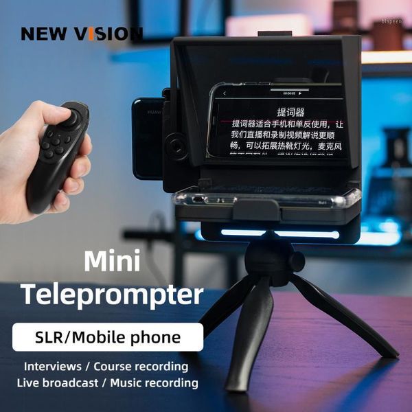 

lighting & studio accessories mini teleprompter portable inscriber mobile artifact video with remote control for phone and dslr recording1