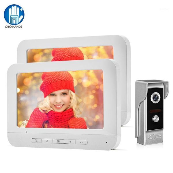 

video door phones 7inch color wired doorbell intercom system kit phone monitor 700tvl outdoor camera bell doorphone for home1