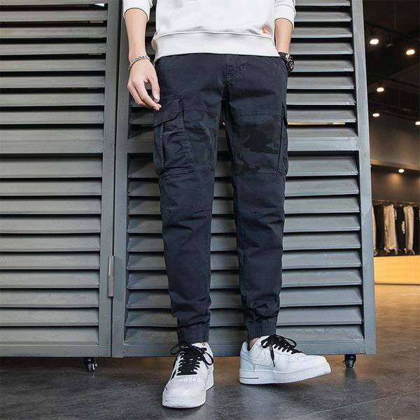 

2020 new men's casual korean fashion youth corset casual sports work clothes sports pants loose work clothes men's pants 7zswn, Blue