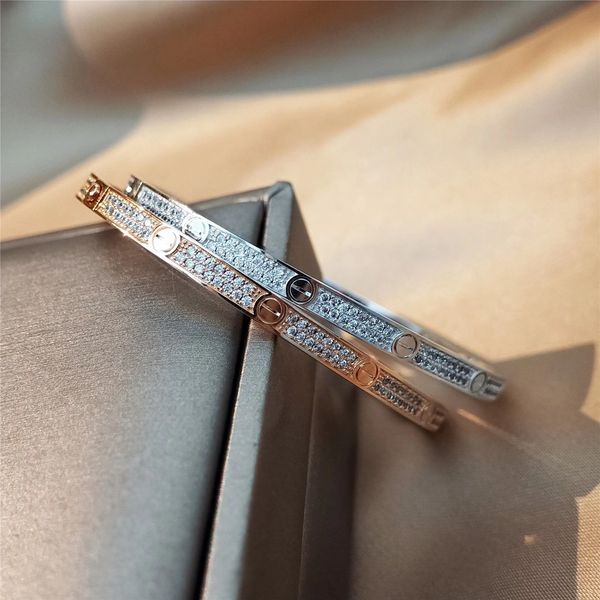 

spring/summer 2020 new narrow version all over the star bracelet white gold rose gold double row broken diamond sterling silver plated, Golden;silver