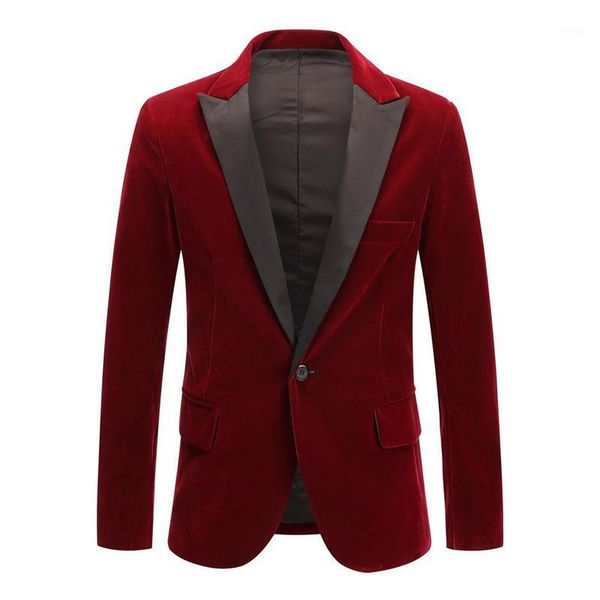 

men's 2020 new spring velvet wine red black fashion leisure suit jacket wedding groom singer slim fit blazer hombre masculino1, White;black