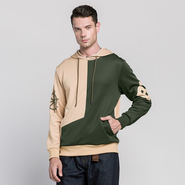 

hoodie men's outerwear spring and autumn 2020 new style large size mixed colors trend relaxed casual hooded pullover hood, Black