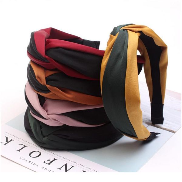 

solid colors hair knotted hair band for women vintage elastic hair hoop headbands accessories turban girls qylqhi