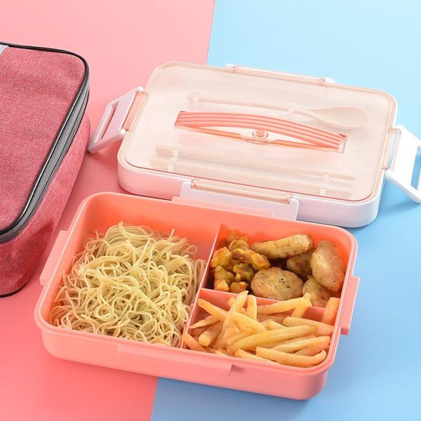 

1400 мл большой емкости lunch box студенческая офис опоясывает корейский пластиковые bento box для взрослых контейнер еды микроволновой печи