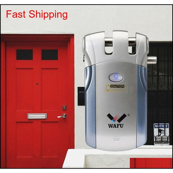 

wafu wf-018 electric door lock wireless control with remote control open & close smart lock home security door eas qyljtc new_dhbest
