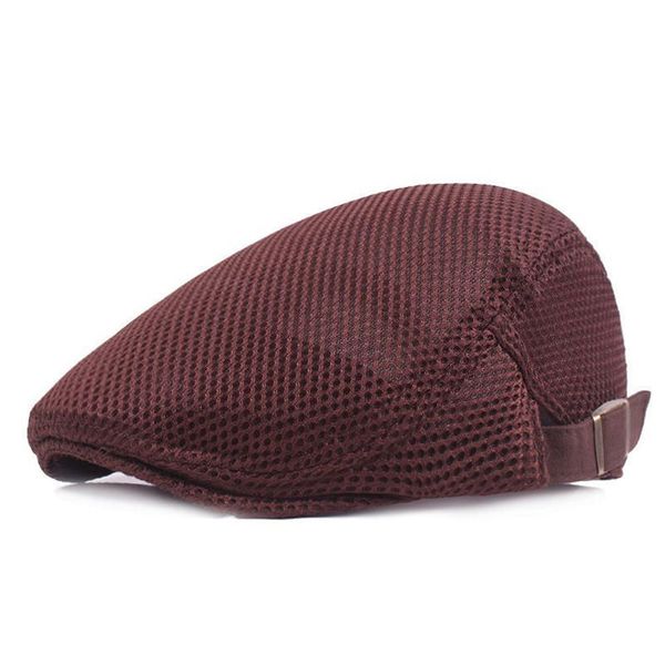 

new summer breathable fashion mesh hat men's casual beret gorras planas boinas women's flat cap adjustable male beret blm03 h wmta